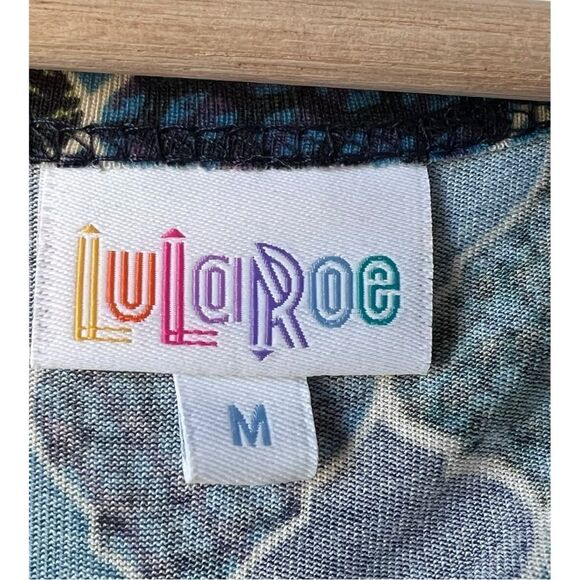 Women's LuLaRoe Julia multicolor blue midi dress casual fresh color size M - Picture 4 of 9